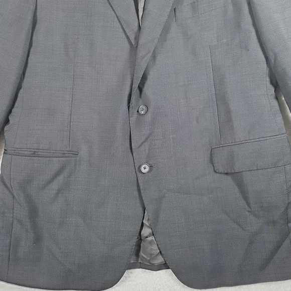 Samuelsohn Wool Mohair Blend Blazer Jacket Mens 46R SB BeckettBlue Black Check
